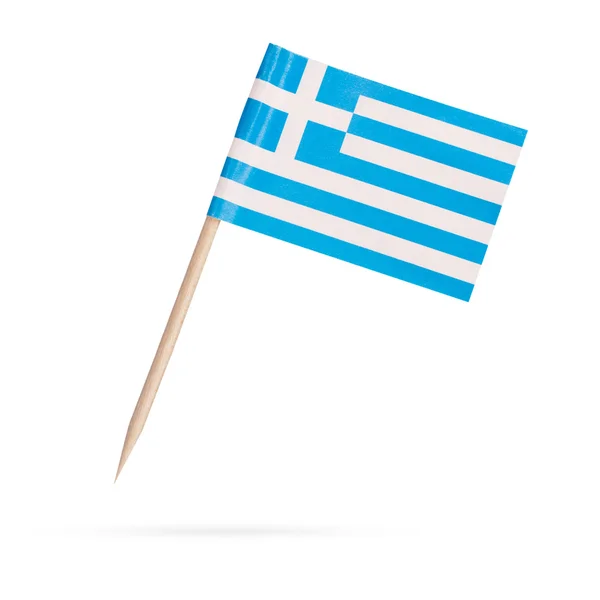 Bandeira em miniatura Grécia. Isolado sobre fundo branco — Fotografia de Stock