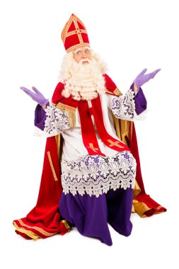 Sinterklaas beyaz zemin üzerine