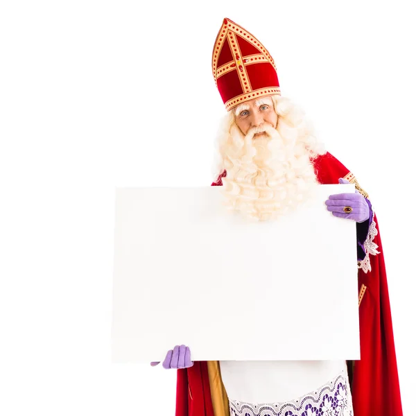 Sinterklaas con tarjeta vacía — Foto de Stock