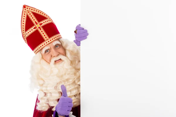 Sinterklaas com quadro branco — Fotografia de Stock