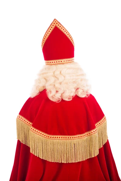 Back of Sinterklaas on white background — Stock Photo, Image
