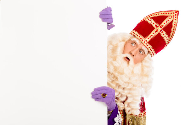 Sinterklaas with placard