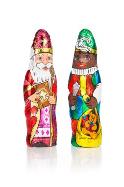 Sinterklaas Zwarte Piet. Hollandalı çikolata şekil