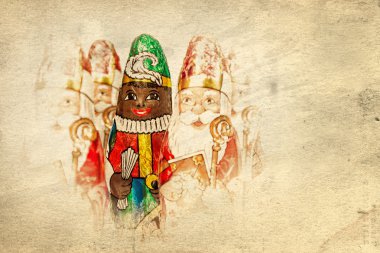 Sinterklaas Zwarte Piet. Hollandalı çikolata şekil