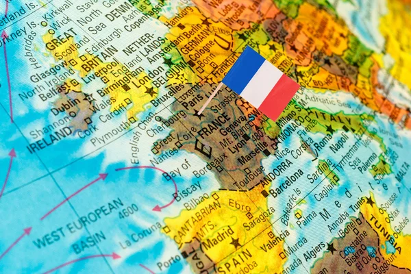 Map with flag of France — Stock Photo, Image