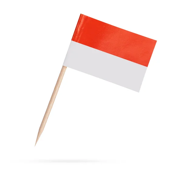 Miniatuur vlag Indonesië. Geïsoleerd op witte achtergrond — Stockfoto