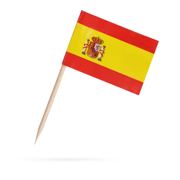 Miniatyr flagga Spain.Isolated på vit bakgrund — Stockfoto