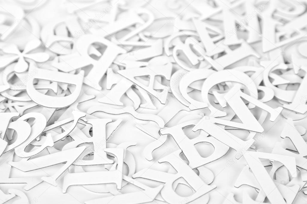 White Latin Letters Background