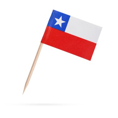 Minyatür bayrak Chile.Isolated beyaz arka plan üzerinde
