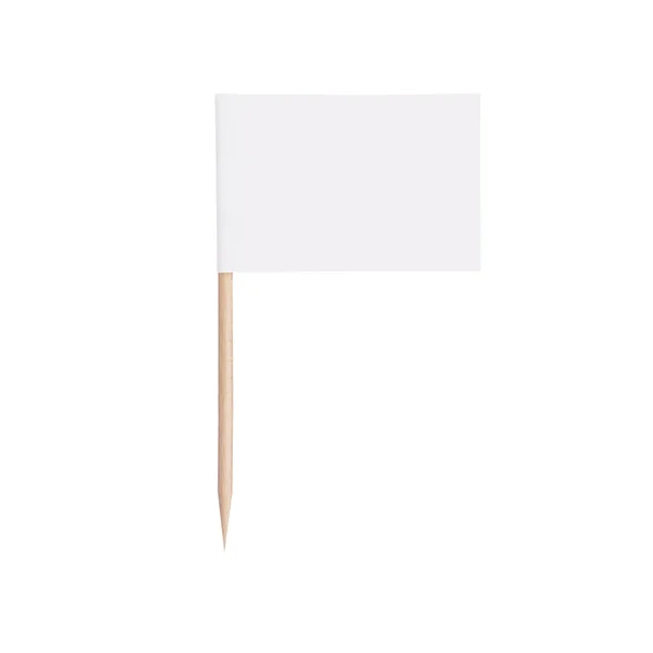 Paper white flag.Isolated on white background Stock Image