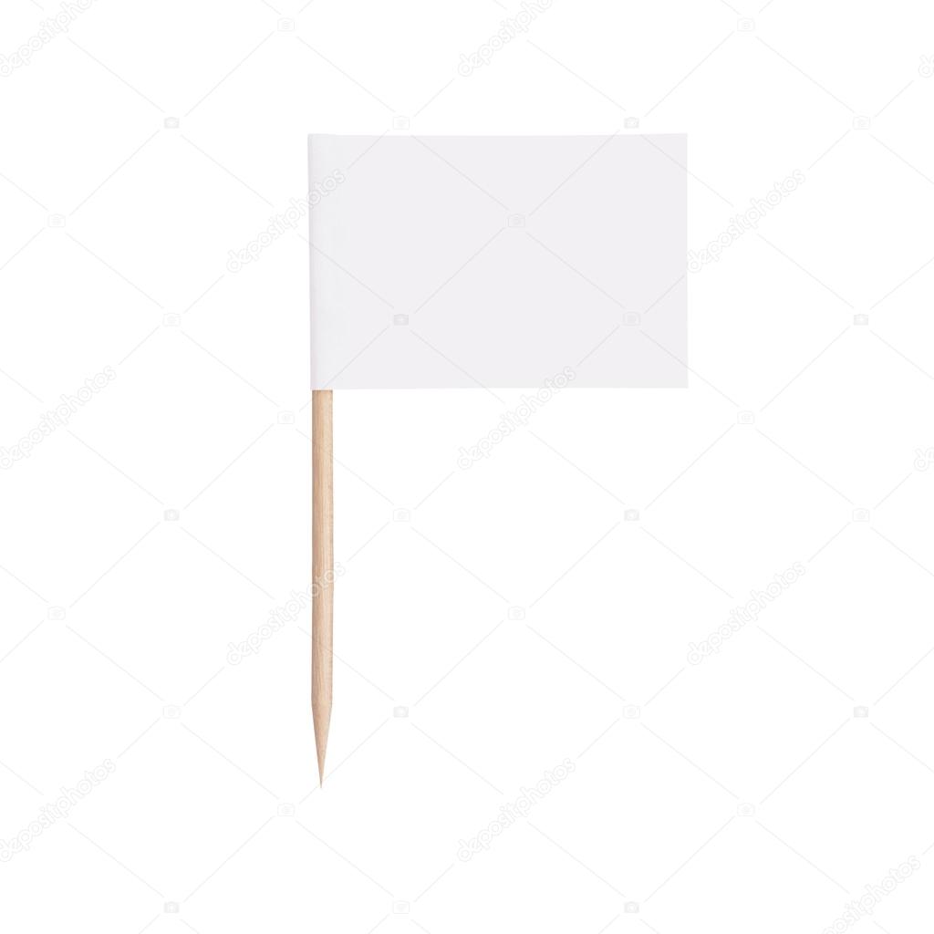 Paper white flag.Isolated on white background