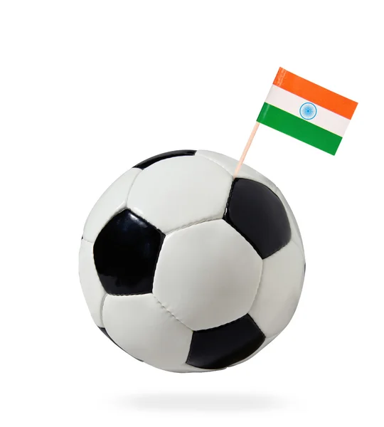 Ballon de football avec drapeau indien — Photo