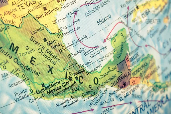 Kaart van Mexico close-up opname — Stockfoto