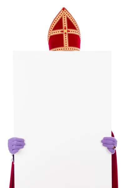 Sinterklaas com cartão — Fotografia de Stock