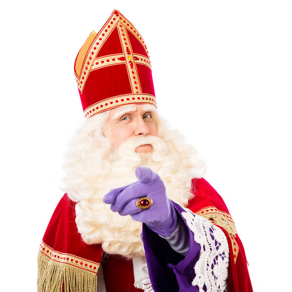 Sinterklaas with pointing finger