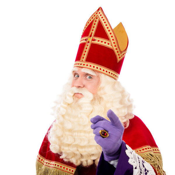 Sinterklaas with pointing finger