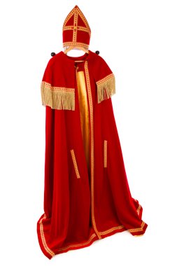 Beyaz arka plan üzerinde Sinterklaas kostüm