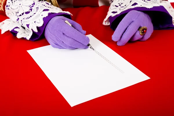 Mains de sinterklaas avec liste de vérification vide — Photo