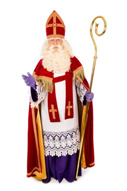 Sinterklaas beyaz arka plan üzerinde. Tam boy