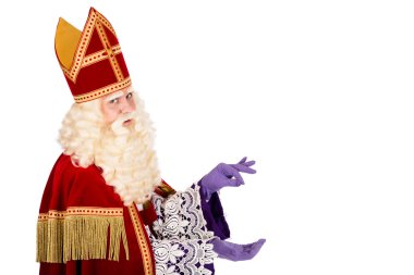 Beyaz arka plan üzerinde Sinterklaas holdingsomething