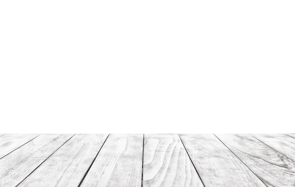 Mesa de madeira isolada sobre fundo branco — Fotografia de Stock