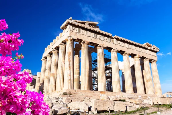 Parthenon Tempel Zonnige Dag Acropolis Athene Griekenland Het Parthenon Een — Stockfoto