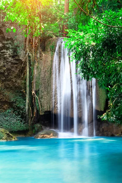 Beautiful Waterfall Forest Erawan National Park Thailand Beautiful Waterfall River — Stock Photo, Image