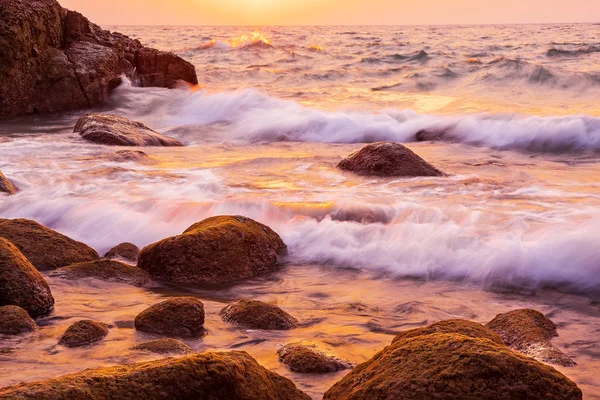 Güzel deniz günbatımı arka plan — Stok fotoğraf