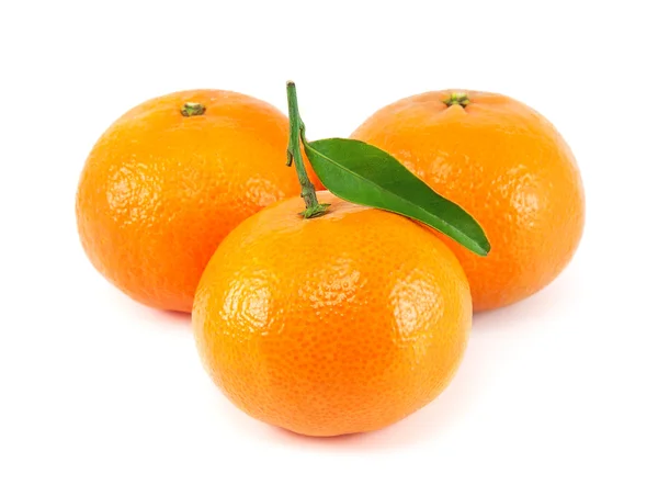 Fresh juicy tangerine on white background — Stock Photo, Image