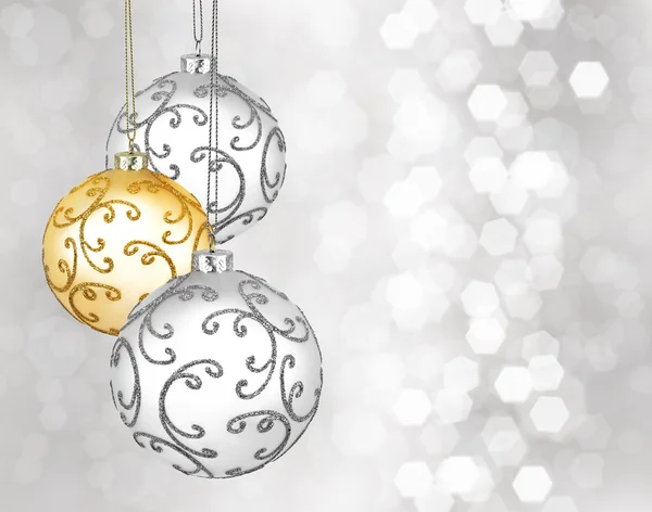 Three beautiful christmas balls — Stockfoto