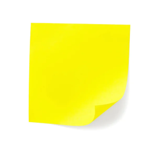 Gele kleverige nota met schaduw — Stockfoto