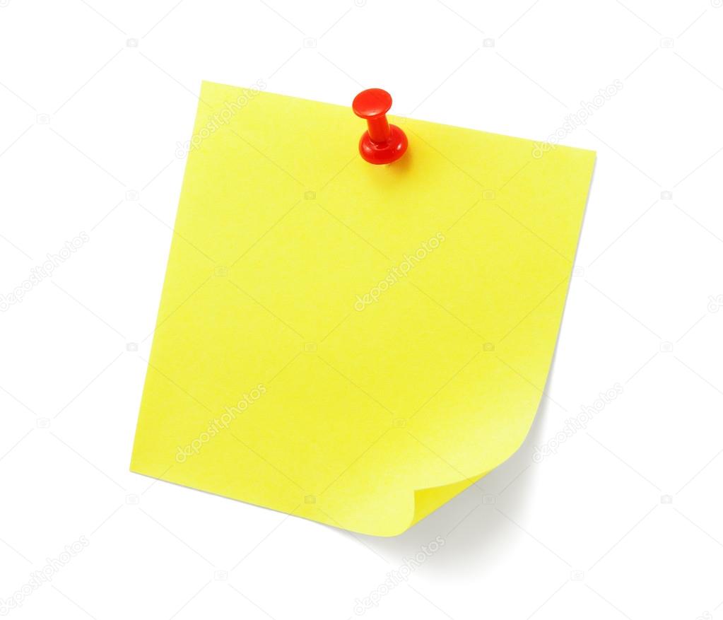 yellow sticky note with shade on white