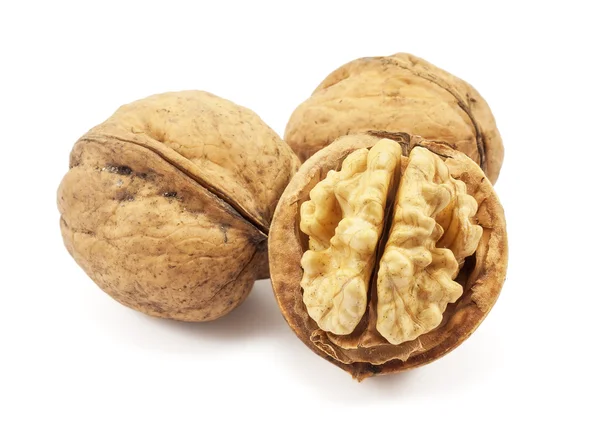 Walnuts on a white background — Stock Photo, Image