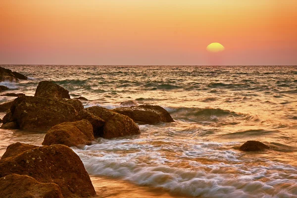 Güzel deniz günbatımı arka plan — Stok fotoğraf