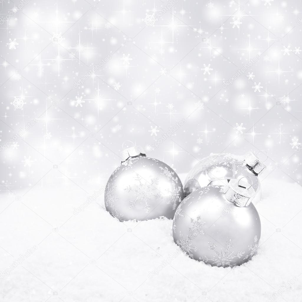 Three silver christmas balls 