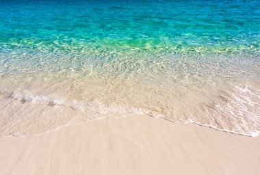 Deniz dalgası kumsalda