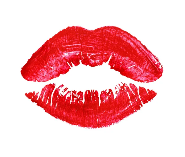 Hermosos labios rojos aislados en blanco —  Fotos de Stock