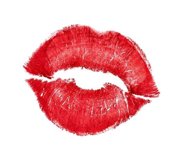 Hermosos labios rojos aislados en blanco — Foto de Stock