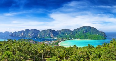 Phi-Phi Adası Panorama, Krabi Eyaleti, Tayland