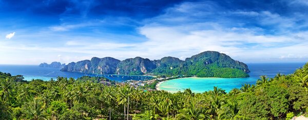 Panorama of Phi-Phi island, Krabi Province, Thailand