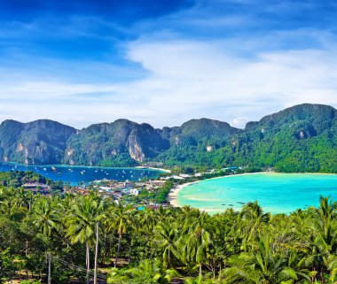 Phi-Phi Adası Panorama, Krabi Eyaleti, Tayland