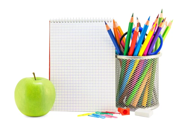 School stationery on a white — Stock Photo, Image