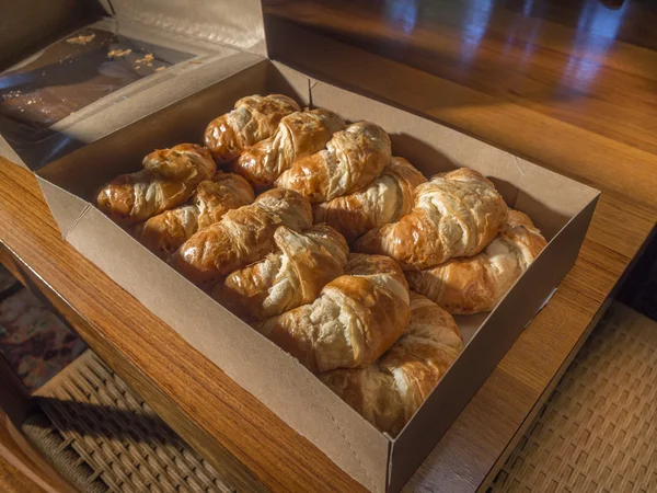 Box of croissants — Stock Photo, Image