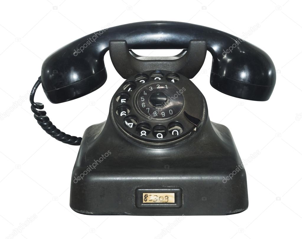 Old antique phone, isolated