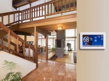 Programmable electronic thermostat clipart