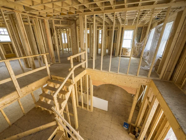 Nova casa de construção interior — Fotografia de Stock