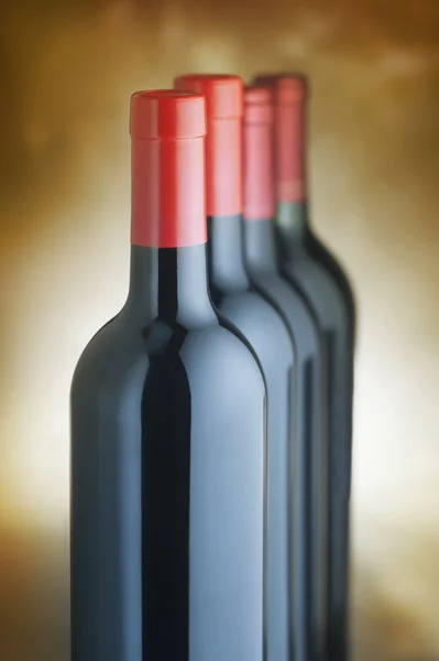 Red wine bottles — Stock Photo, Image