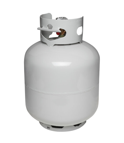 Propane gas cylinder, isolated on white