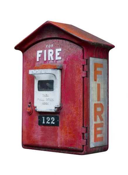 Vintage fire alarm box, isolated — Stock Photo, Image