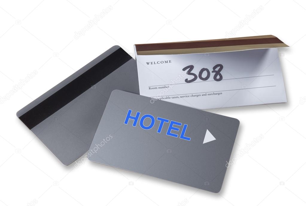 Hotel keycards or cardkeys, isolated